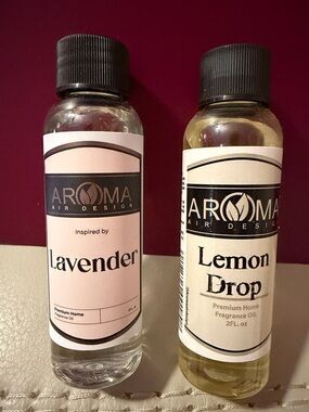 2 Aroma Lavender & Lemon Drop Fragrance Oil Bottles - 2Fl OZ Each